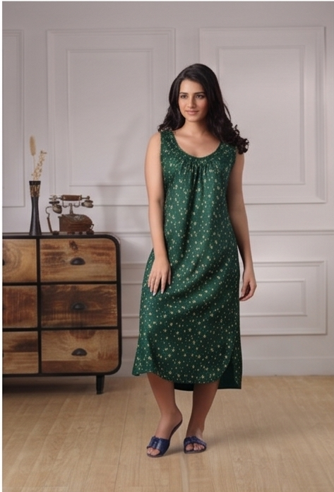 B.Green-Nighties Sleeveless-Print -front