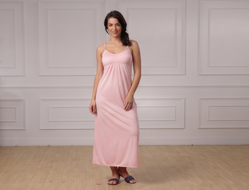 L.Pink-Bra Nighty Plain-front