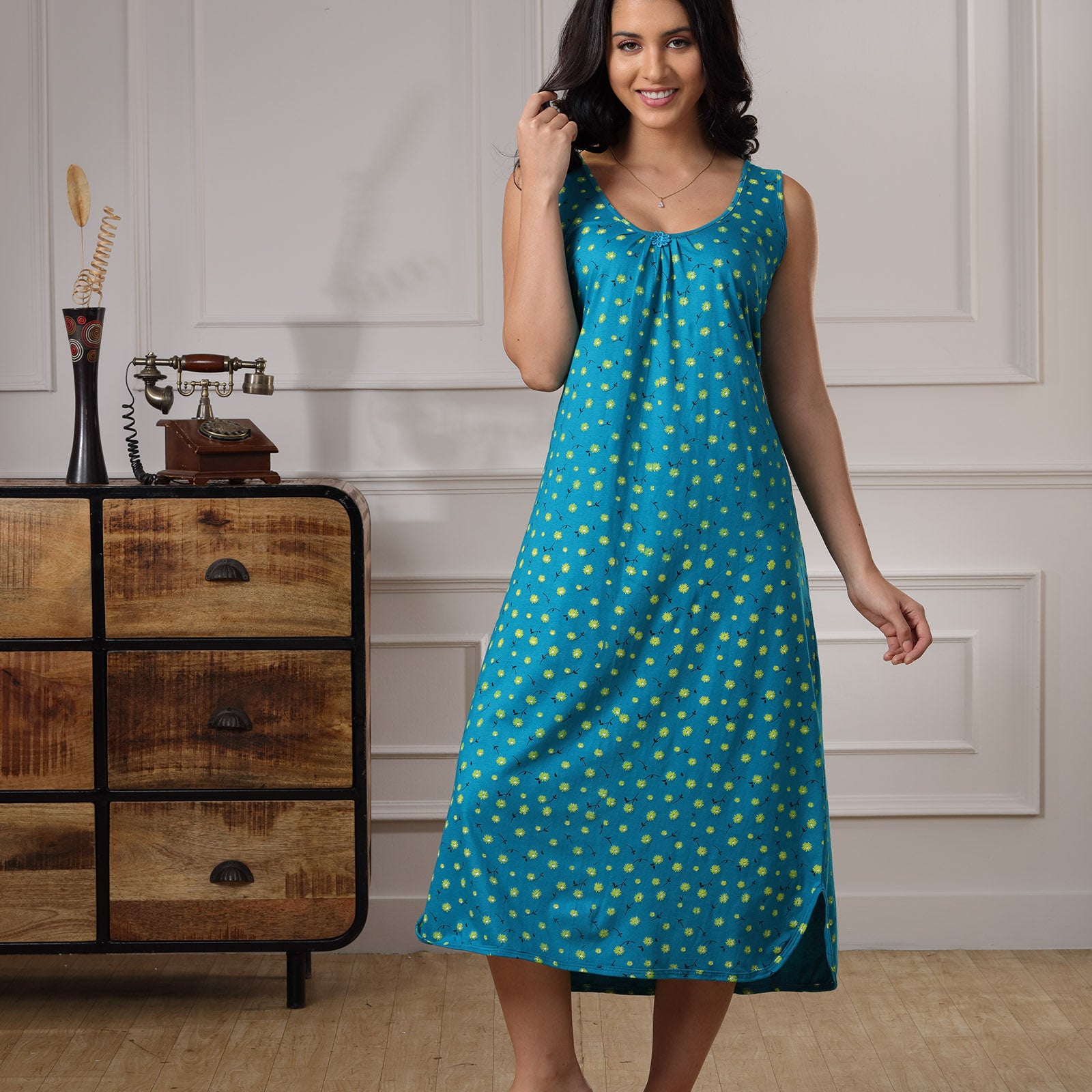 Nighties(Sleeveless-Print) – Mydreams