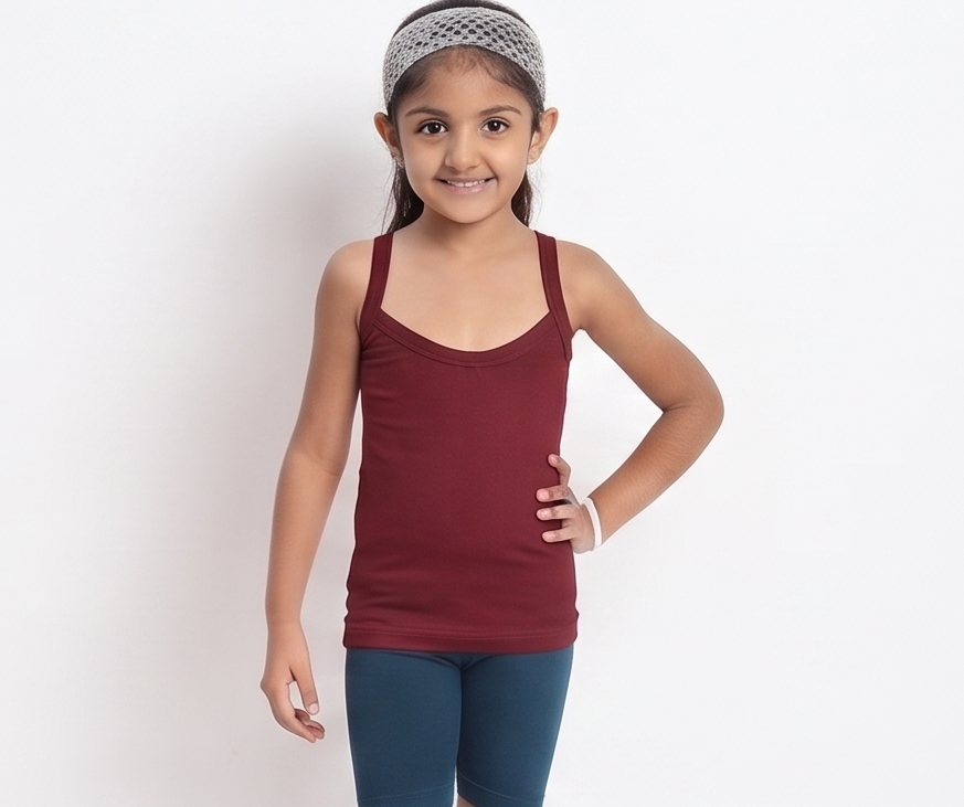 Maroon-Jasmine Junior Plain-front