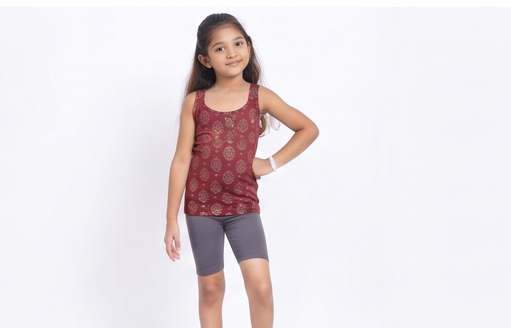Maroon-Jasmine Junior Print-front