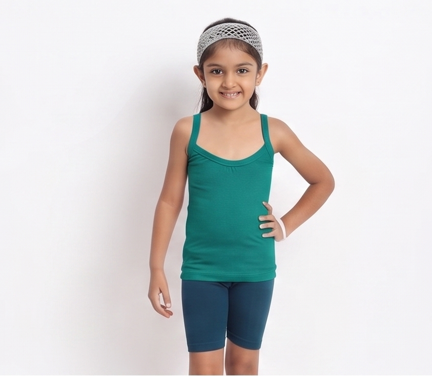 Peacock green-Jasmine Junior Plain-front