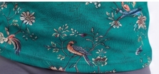 Peacock green-Jasmine Junior Print-closeup