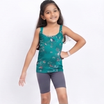 Peacock green-Jasmine Junior Print-front