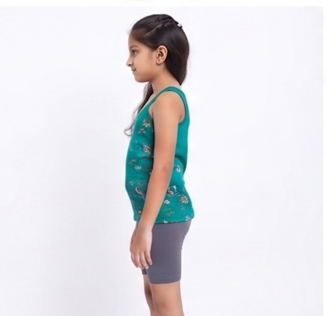 Peacock green-Jasmine Junior Print-sideview
