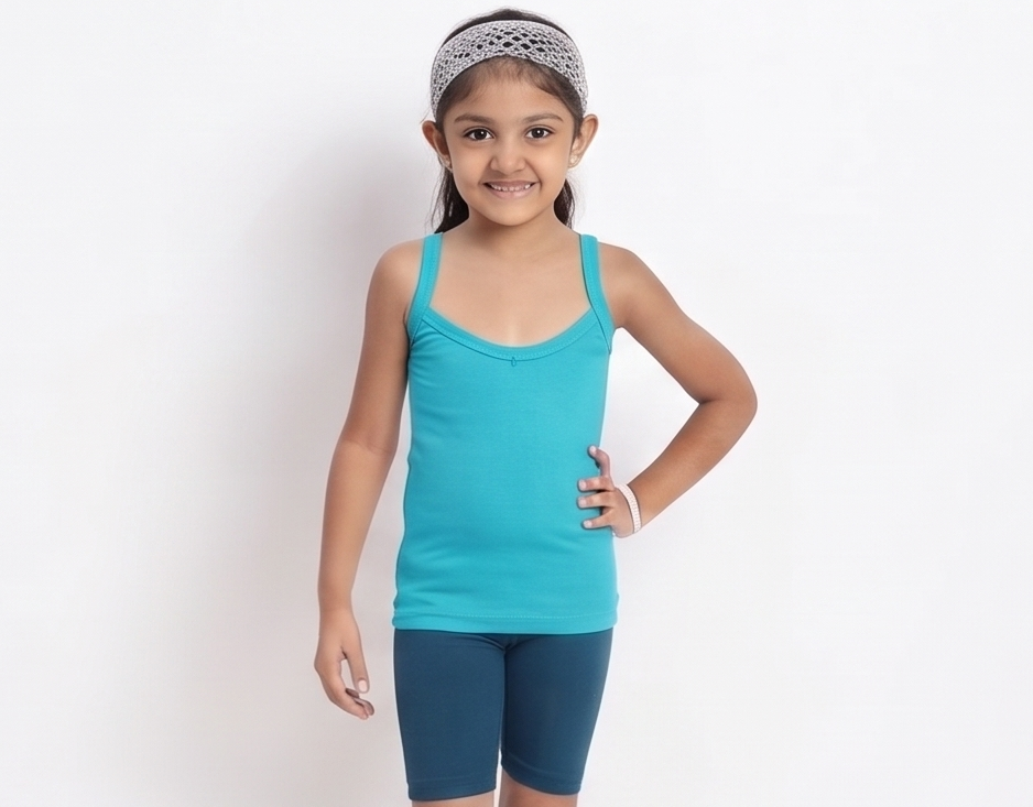 Turquoise-Jasmine Junior Plain-front