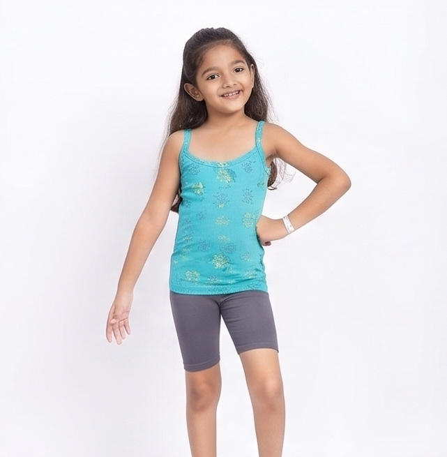 Turquoise-Jasmine Junior Print-front