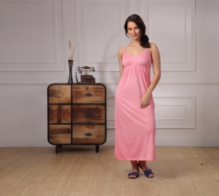 pink-Bra Nighty Plain-front